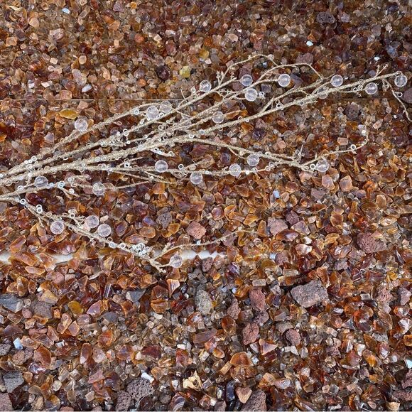 NWT New Direct Import 42" Platinum Silver Metallic Sequin Beaded Jewel Branches - Picture 10 of 12